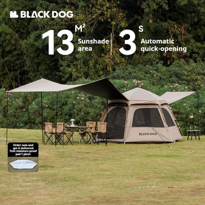 Naturehike BLACKDOG Qiyun 3-Speed Hexagonal Tent Sunscreen Stable Cooling Sensation Strong Wind Resistant Fiber Support With 360