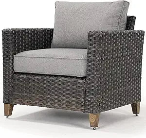 Outdoor Furniture, Patio Wicker Sectional Sofa Modular Furniture Set Single Sofa with Thick Cushions for Deck Porch Poolside Ga