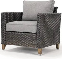 Outdoor Furniture, Patio Wicker Sectional Sofa Modular Furniture Set Single Sofa with Thick Cushions for Deck Porch Poolside Ga