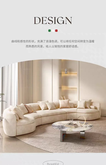 Nordic leather curved sofa designer minimalist special-shaped corner technology creative sofa02A