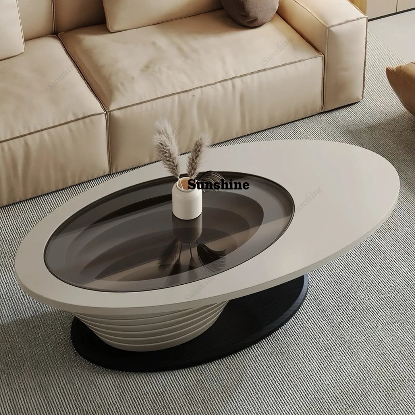 Oval Modern Coffee Table Unique Trendy Design European Coffee Table Neutral Minimalist Table Basse Living Room Furniture