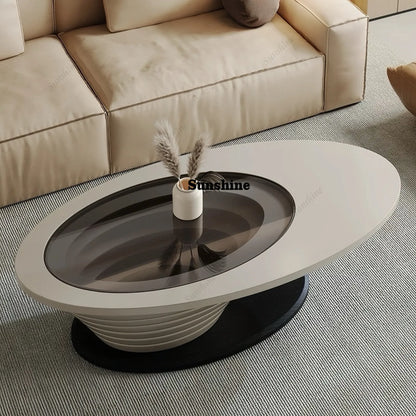 Oval Modern Coffee Table Unique Trendy Design European Coffee Table Neutral Minimalist Table Basse Living Room Furniture