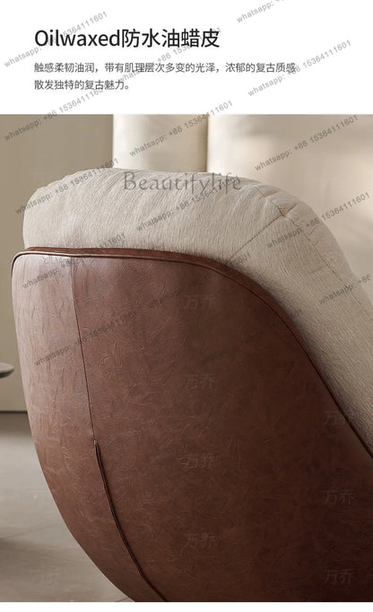 Italian minimalist rotating single chair modern creative sofa living room balcony lazy recliner