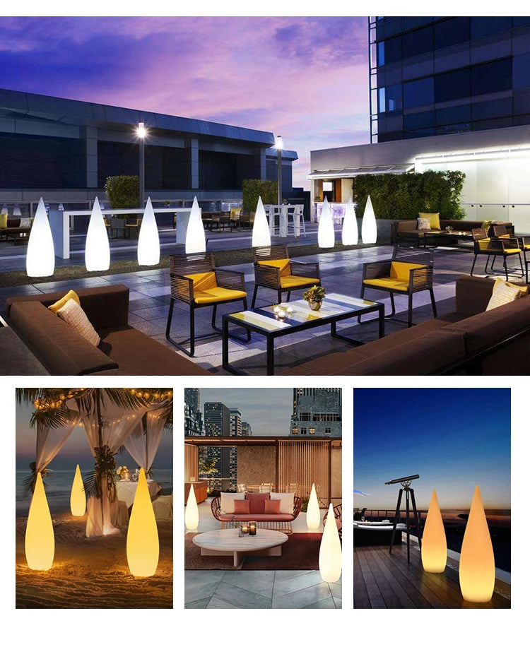 Modern RGB Light Emitting Diode Water Droplet Light Multicolor Outdoor Waterproof Luminous Pool Floor Light