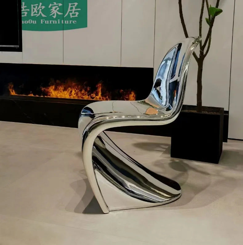 LXY simple household modern small apartment FRP electroplating armrest dining chair household leisure chair