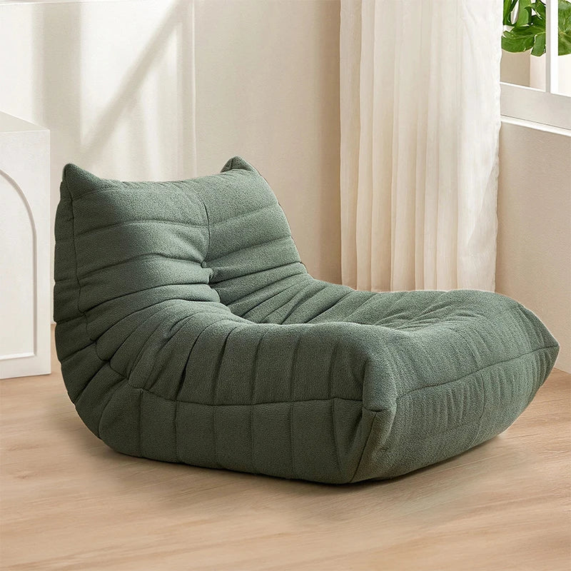 Fabric Lazy Floor Sofa, Modern Armless Floor Recliner, Living Room Bedroom Office Single Corner Chair Sofa