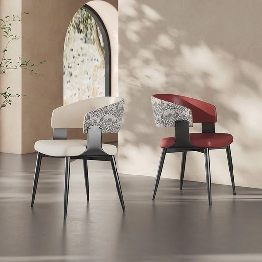 2pcs Modern Minimalist Dining Chairs with Backrest for Home Table And Hotel Island Bar Stools with Armrests