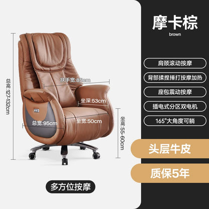 Intelligent massage electric leather boss chair light luxury high sense can lie down nap e-sports office computer chair home