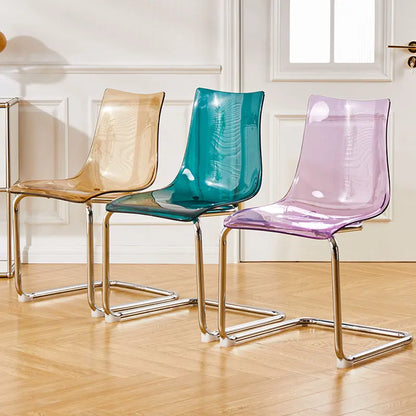 Nordic Reinforced Transparent Chair  Designer Acrylic Backrest Dining Chair Modern Toss Stool  Minimalist Dining Room Chair