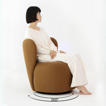 Single balcony sofa is simple, leisure chair, rotatable fabric, bedroom dressing stool, retro light luxury