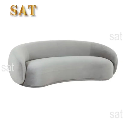 For Modern Velvet Round Arm Curved Sofa Large Couch Lounge Sofa for Home Hotel Furniture
