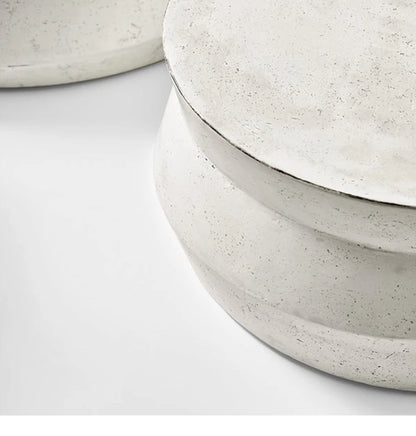modern design round cement  glass top minimalist combination coffee table set living room furniture