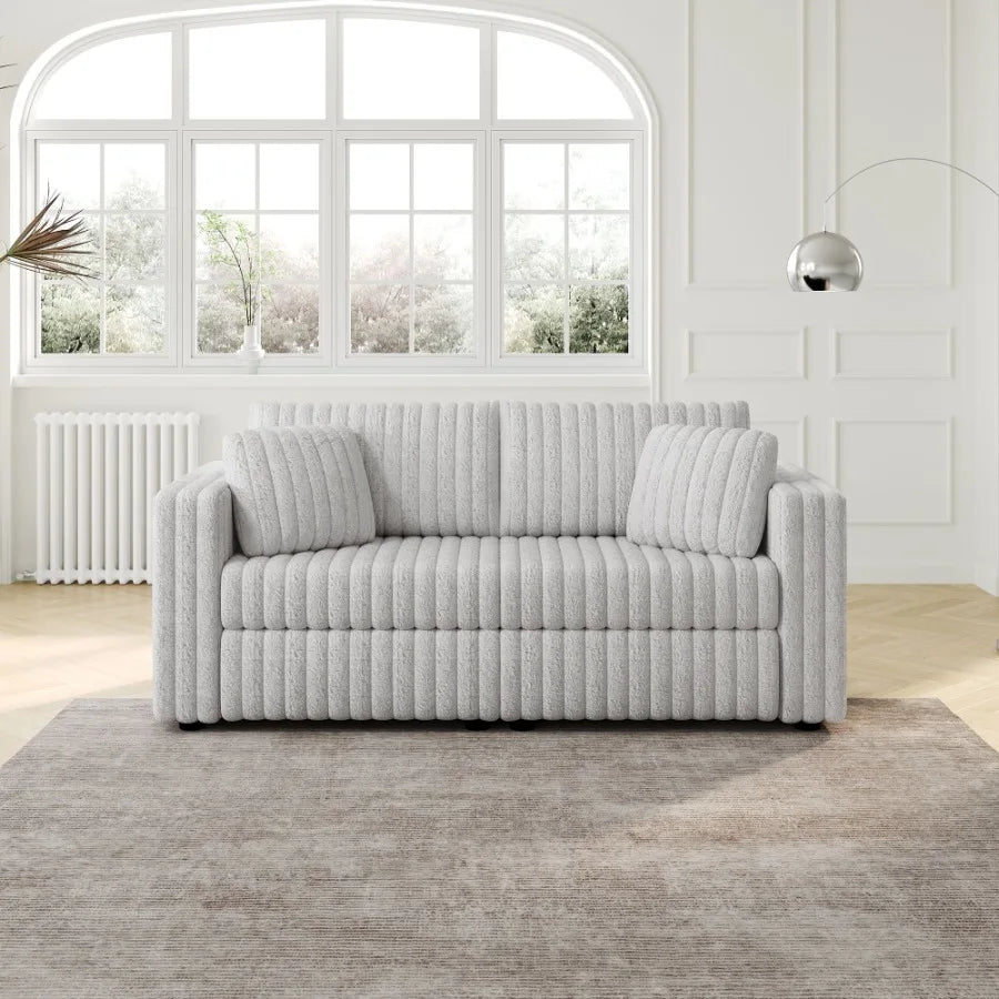 75.6" Soft Rabbit Plush Modular 2-person Sofa - Highly Comfortable with Distinctive Design. Perfect for Bedroom and Living Room