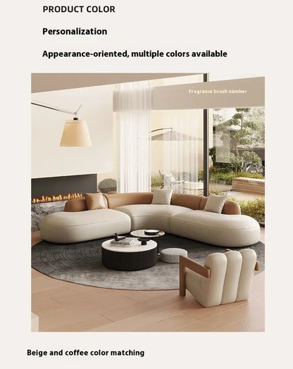 Curved Individual Living Room Sofas Corner Recliner Luxury Nordic Sofas Modern Cloud Single Floor Designer Wood Divano Furniture