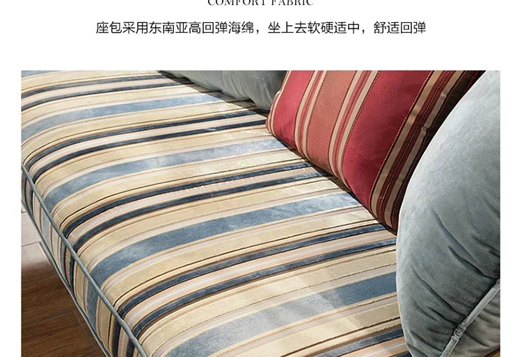 European Living Room Sofa Elegant Loveseat Wooden Modern Luxury Lounge Sofa Puffs Modular Wooden Canape Salon Furniture Home