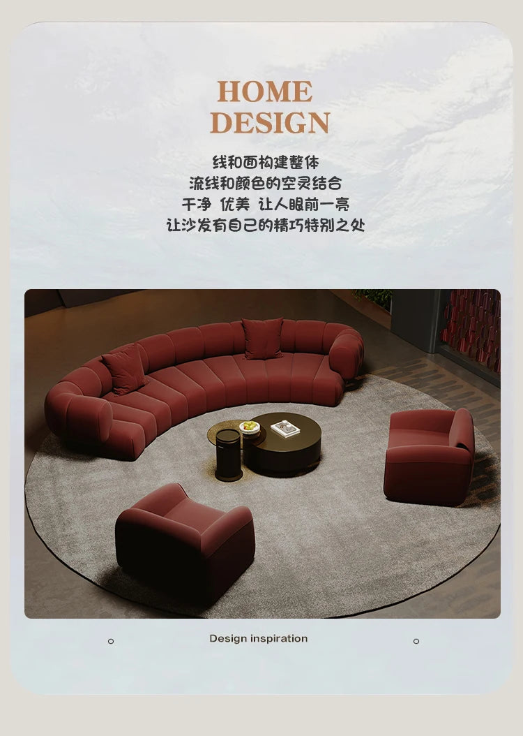 #  Nordic Semi Circular Arc Sofa Modern Designer Beauty Salon Reception Office Sofa Hotel Rest Area Office Furniture Transat