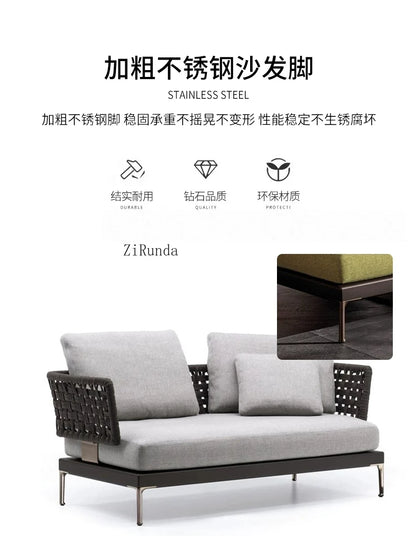 Y  Outdoor Sofa Courtyard Waterproof Vine Weaving Villa Garden Outdoor Leisure Terrace Sofa Vine Weaving Furniture