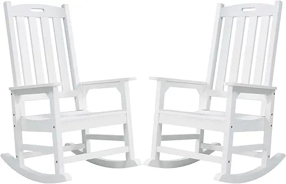 Oversized Outdoor Rocking Chair Set of 2, Porch Rocker with 21
