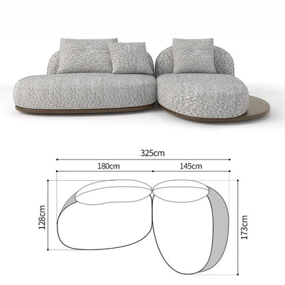 Living Room Coffee Table Designer Creative Three-person Log Style Furniture Modern Simple Modern Morocco Fabric Sectional Sofas