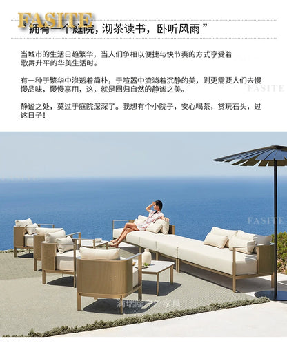 Villa Swimming Pool Outdoor Sofa Courtyard Garden Balcony Large Round Bed Beach Outdoor Lounger Champagne Gold