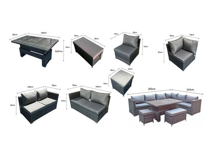 Cheap Modern Factory Contemporary Outdoor Garden Woven Rattan Wicker Sofa Garden Furniture Set Balcony Restaurant