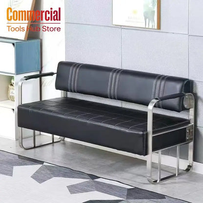 Internet celebrity barber shop sofa waiting chair hair salon hair and nail salon rest area light luxury stainless steel long