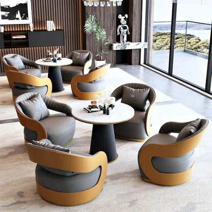 Office VIP Room Meeting Sofa Club Hotel Light Luxury Business Single Sofa Resting Area Negotiation Sofa Chair