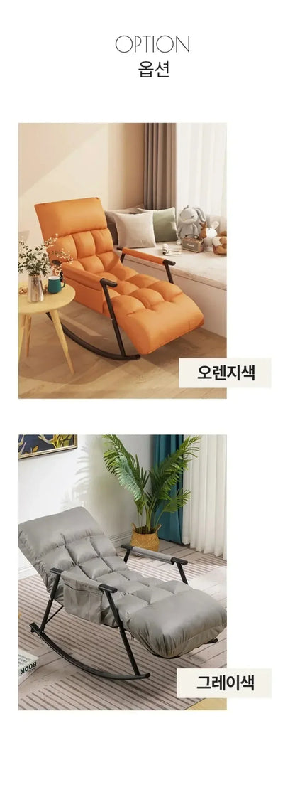 Rocking Chair Lazy Sofa Chairs Technology Cloth Chairs Adjustable Backrest Washable Relaxation and Comfort Recliner Chair
