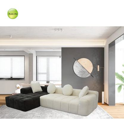 111.2" Modern L-Shaped Sectional Sofa,Modular Velvet Couch with Adjustable Configurations, Soft Melange Fabric,Comfortable