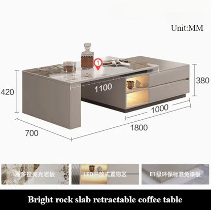 Extendable Nordic Luxury Coffee Table Multi Function Storage Sofa Modern Coffee Table Smart Design Beistelltisch Home Furniture