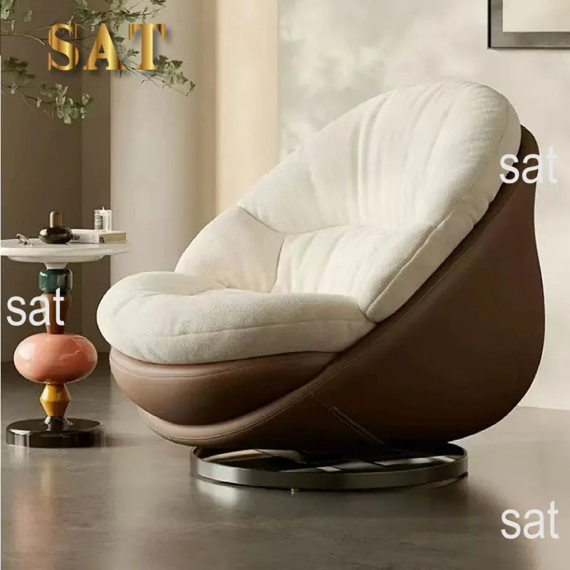 # Italian Modern Minimalist Swivel Single Sofa Chair Lazy Recliner Leisure Chair for Living Room Balcony Home Furniture