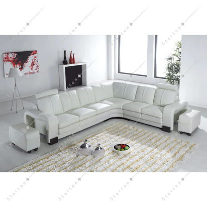 Elegant Furniture Living Room Seater Leather L Sectional Corner Armchair Sofas With Single Seat Chair