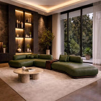 Italian Leather Corner Sofa Set Furniture Living Room Modular Sectional Leather Curved Sofas for Home Living Room