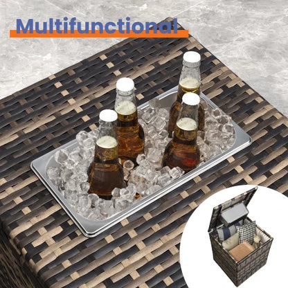 4 Piece Outdoor PE Wicker Furniture Set, Patio yellow Rattan Sectional Sofa Couch with Washable Cushions