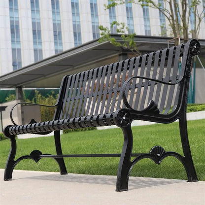 Luxury Park Metal Benches Seat Outdoor Garden Patio Cast Iron Benches