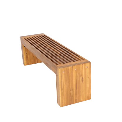 Banc Long d'extérieur en bois marron clair, couleur naturelle, Style Patio, parc, cour publique, mobilier d'extérieur