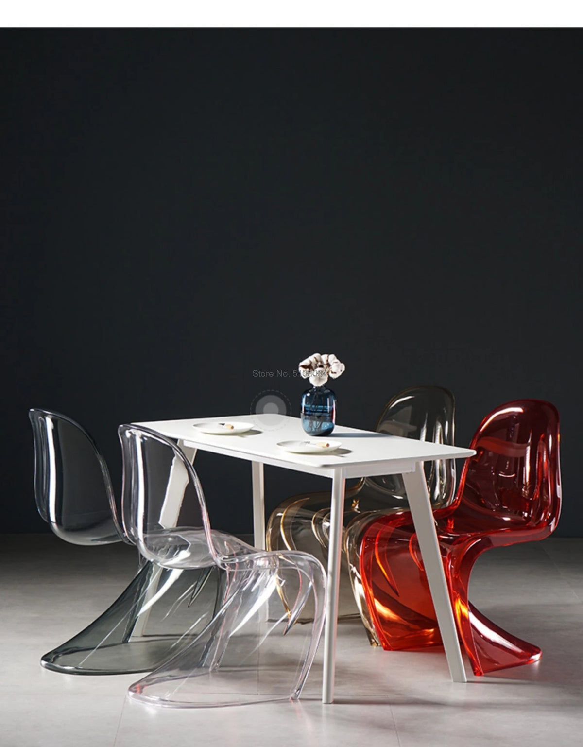 Creative Living Room Dining Stool Crystal Transparent Dining Stool Furniture Modern Minimalist Plastic Dining Chair