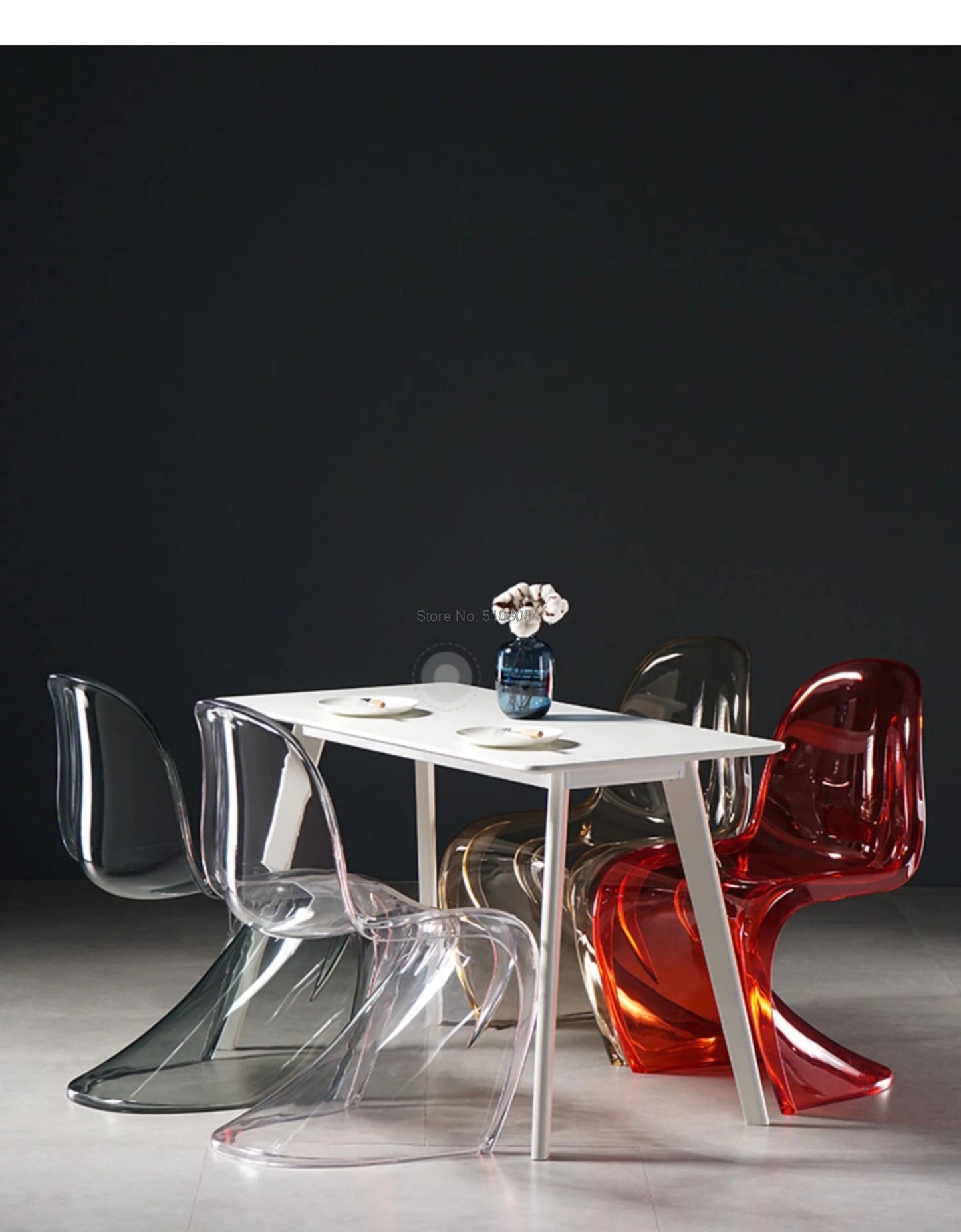 Creative Living Room Dining Stool Crystal Transparent Dining Stool Furniture Modern Minimalist Plastic Dining Chair
