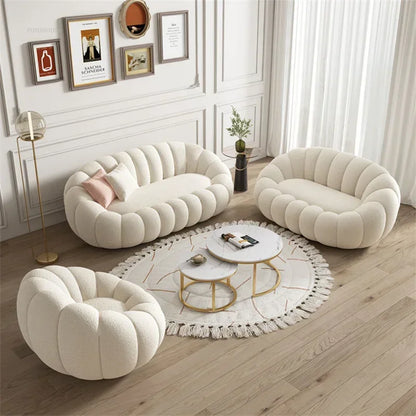 Modern Living Room Sofa Lambswool Pumpkin Sofa Chair Creative Home Balcony Swivel Lounge Chair Fitting Room Bedroom Single Sofas