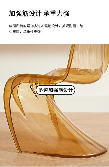 Design Minimalist Dining Chair Acrylic Kitchen Colorful Office Chair Modern Living Room Cadeira Kitchen Furniture  A1