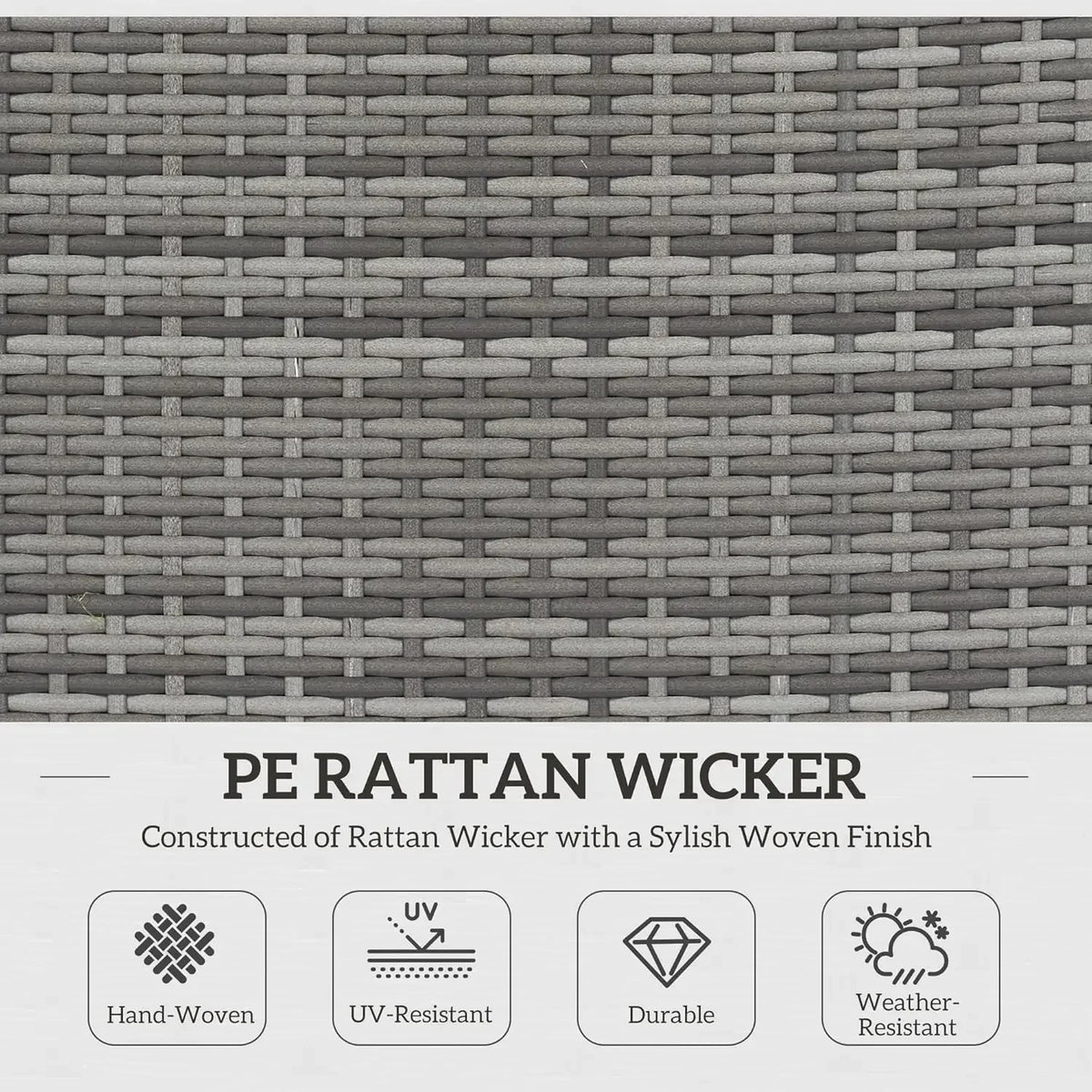 7-Piece Patio Furniture Set, Outdoor Wicker Conversation Set, All Weather PE Rattan Sectional Sofa Set with Glass Table, Pillows