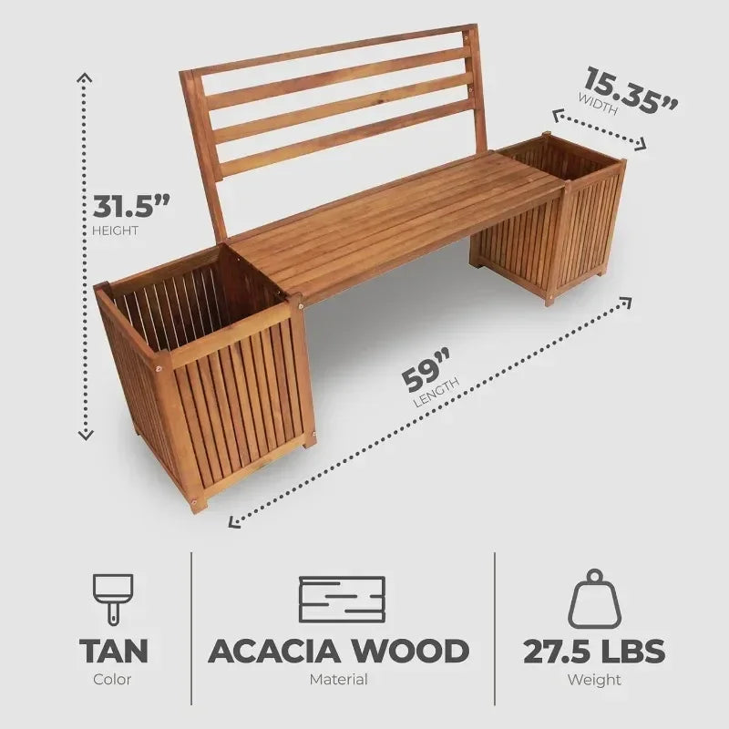 SAT2 Leigh Country Banc d'extérieur en bois durable pour tous les temps, patio d'arrière-cour, balcon d'entrée ou sièges de meubles de terrasse