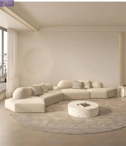 Fabric Sofa Combination Villa Large Apartment Sitting Italian Rock Irregular Special-shaped Large Flat Edta Double-sided