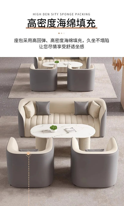 Custom. Light Luxury Hotel Lobby Exclusive Reception Negotiation Leisure Table and Chairs Beauty Salon Lobby Reception Business