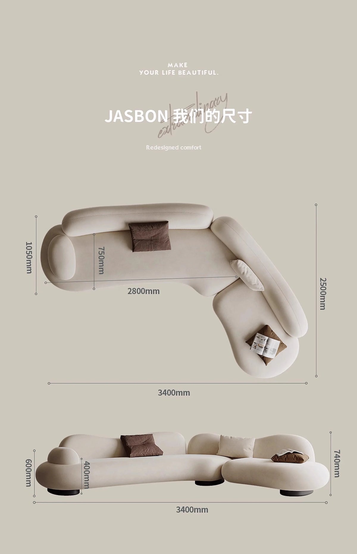 Aesthetics Designer Sofa Unusual Light Luxury Adult Trendy Room Decor Sofas Curved Lounge Comfortable Muebles Home Furniture