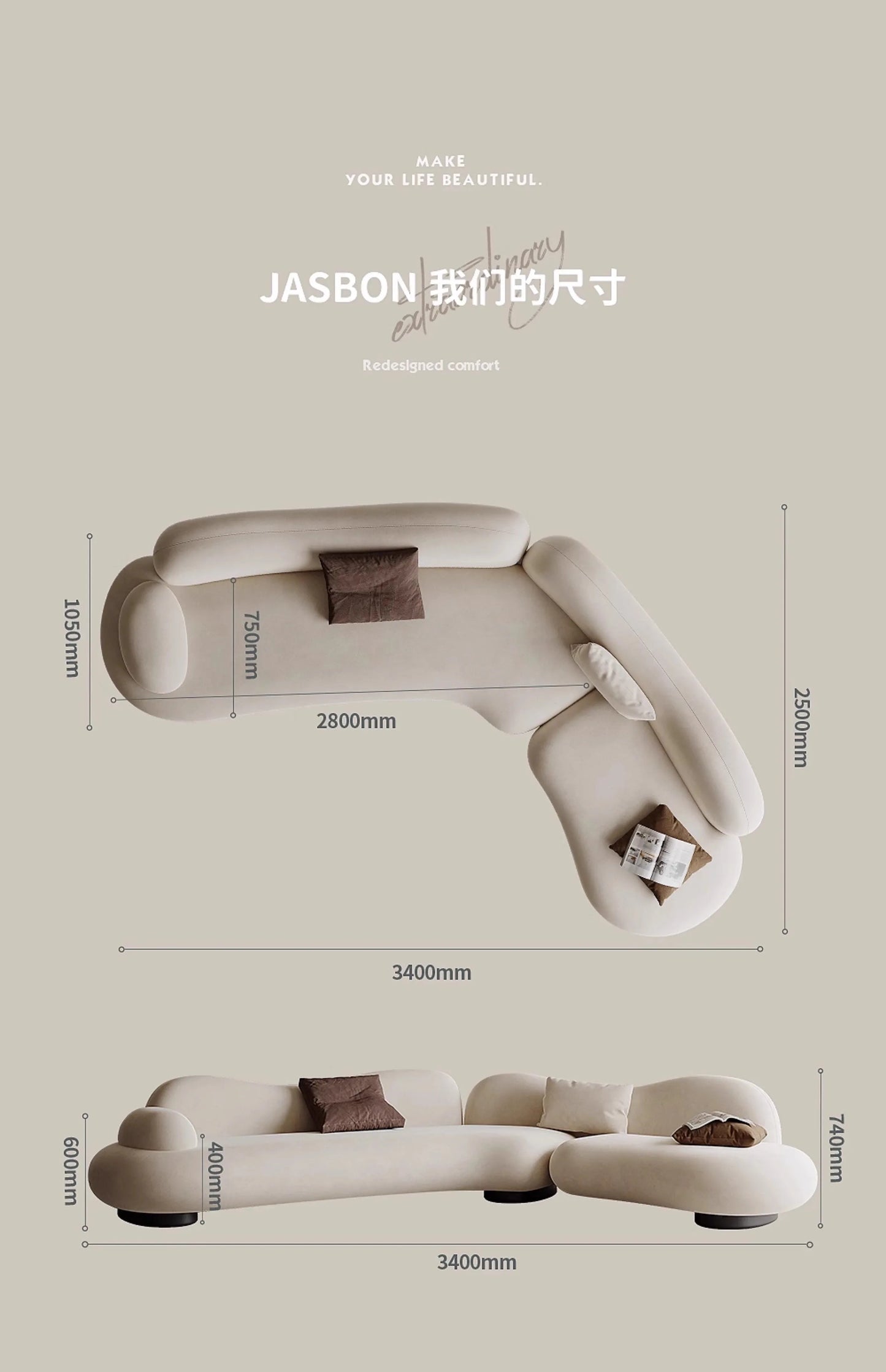 Aesthetics Designer Sofa Unusual Light Luxury Adult Trendy Room Decor Sofas Curved Lounge Comfortable Muebles Home Furniture