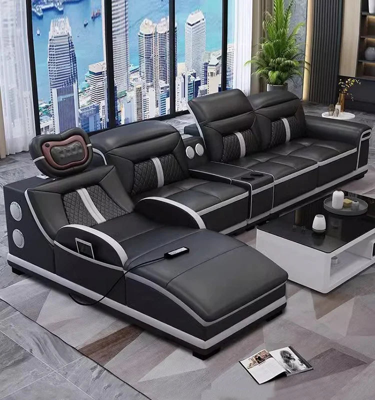 Living room multi-functional smart sofa, electric massage sofa, leather smart massage sofa