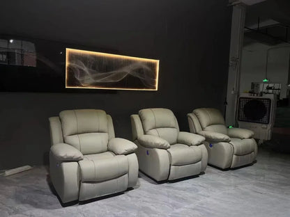 Manual / Electric Recliner Sofa Genuine Leather Couch for Livingroom Theater Seat Cinema Recliner Multifunctional Sofa