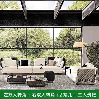 Homestay Outdoor Sofas Courtyard Leisure Balcony Garden Sofas Accent Wicker Woven Wicker Chair Furniture Arredo Giardino Lshysf