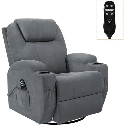 Dual Motor Power Lift Recliner for Elderly Adults with Heat Massage Lay Flat Feature Wireless Remote Cup Holder Customizable